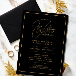 Nuestra Boda    BLACK GOLD Wedding incl. Details Invitation