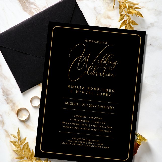 Nuestra Boda |  BLACK GOLD Wedding incl. Details Invitation (Creator Uploaded)