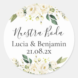 Nuestra boda  Classic Round Sticker