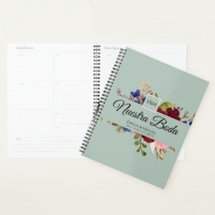 NUESTRA BODA de Flores Burdeos BURGUNDY Planner