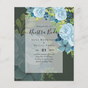 NUESTRA BODA Dusty Blue Floral BUDGET Flyer