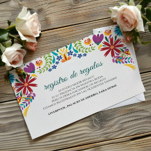 Nuestra Boda Flowers Botanical Spanish Wedding Enclosure Card
