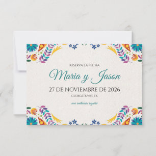 Nuestra Boda Flowers Botanical Spanish Wedding Save The Date