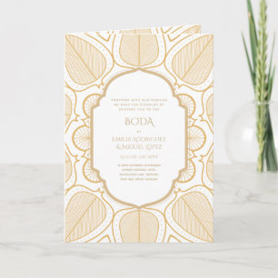 Nuestra Boda GOLD 4age Spanish Wedding INVITE 