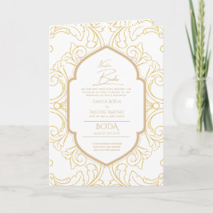 Nuestra Boda GOLD 4age Spanish Wedding INVITE 