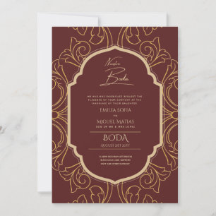 Nuestra Boda GOLD Frame Spanish Wedding INVITE