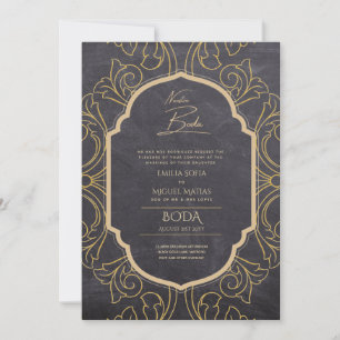 Nuestra Boda GOLD Frame Spanish Wedding INVITE