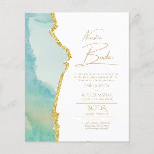 Nuestra Boda Gold Text AGATE Wedding INVITE