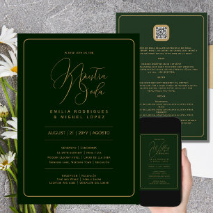 Nuestra Boda GREEN GOLD Wedding incl. Details Invitation