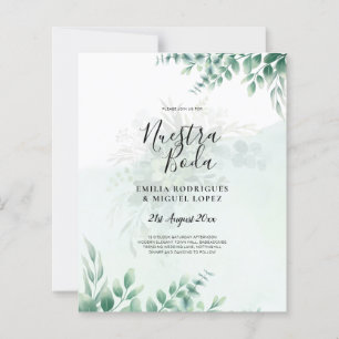 NUESTRA BODA Greenery Spanish WEDDING Invitation