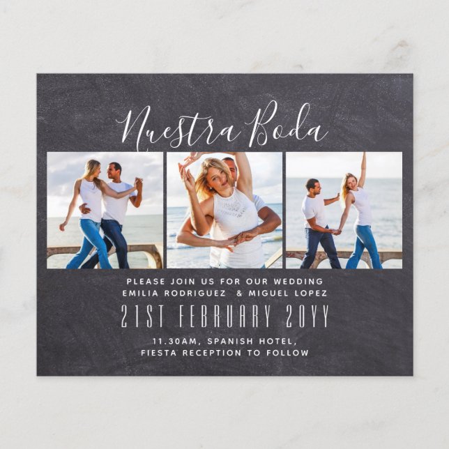 Nuestra Boda Photo Collage Wedding INVITE (Front)