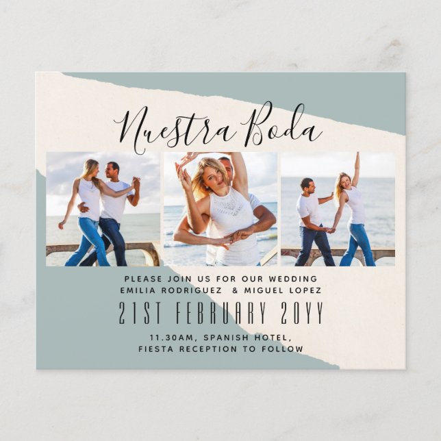 Nuestra Boda Photo Collage Wedding INVITE Flyer (Front)