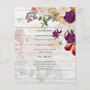 NUESTRA BODA Plum Fall Floral Spanish Wedding