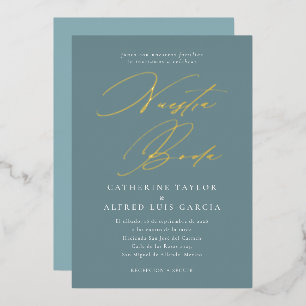 Nuestra Boda Spanish Language Blue Script Wedding