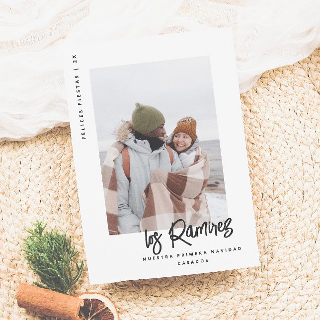 Nuestra Primera Navidad Casados 2 Fotos Holiday Card (Creator Uploaded)