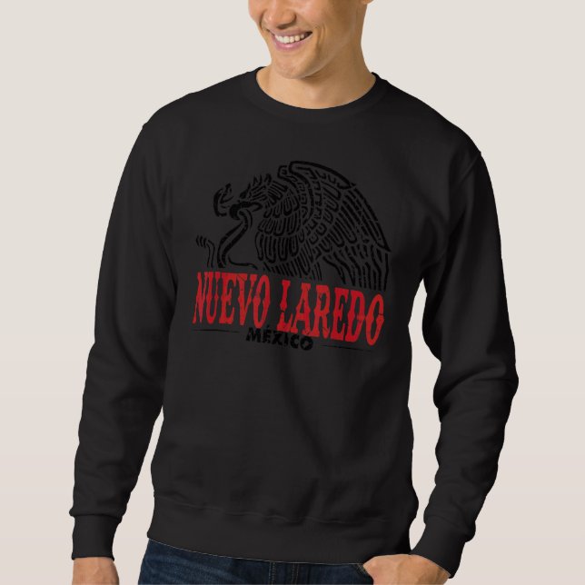 Nuevo Laredo Mexico Eagle Retro Vintage Distressed Sweatshirt (Front)
