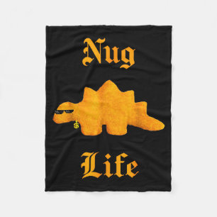 Nug Life Dinosaur Chicken Nugget Funny Retro Fleece Blanket