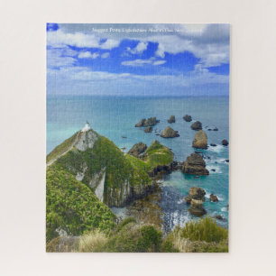 Nugget Point Lighthouse Ahuriri Flat New Zealand Jigsaw Puzzle
