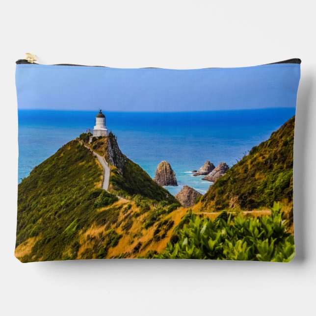 Nugget Point lighthouse, New Zealand Accessory Pouch (Front)