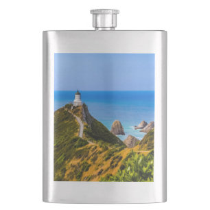 Nugget Point lighthouse, New Zealand Hip Flask