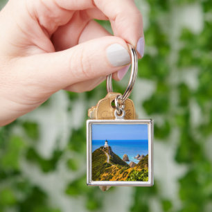 Nugget Point lighthouse, New Zealand Key Ring