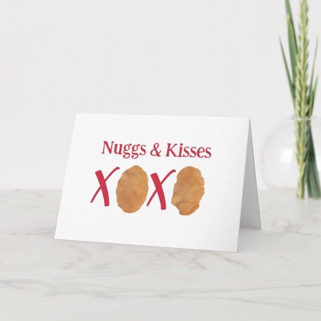 Nuggs & Kisses Punny Valentine's Day Card (Front)