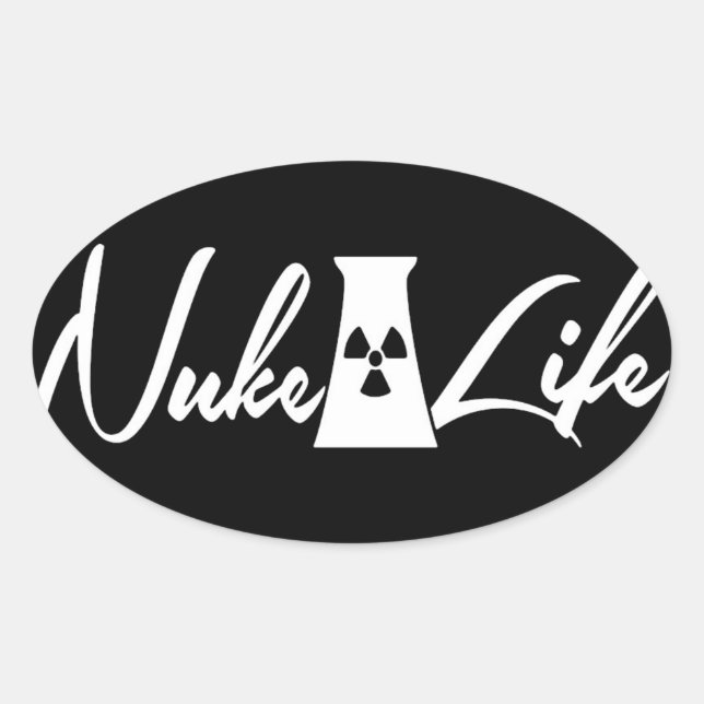 Nuke-Life Oval Sticker (Front)