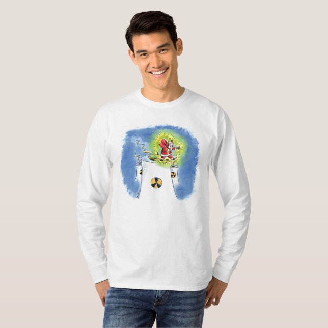 Nuked Santa Claus men white long sleeve T-shirt (Front Full)