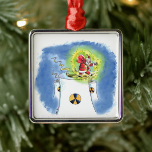 Nuked Santa Claus square premium ornament