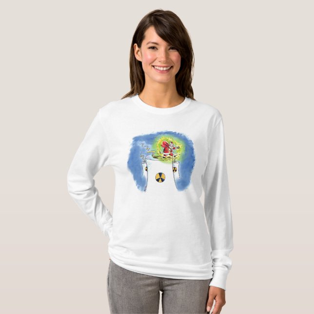 Nuked Santa Claus women white long sleeve T-shirt (Front Full)