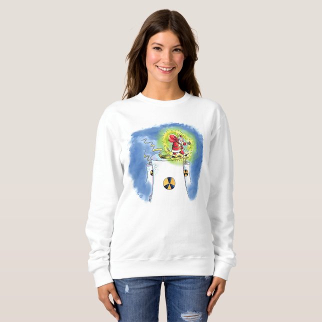 Nuked Santa Claus women white sweatshirt (Front Full)