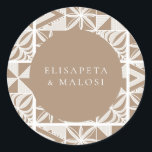 Nuku'alofa Classic Round Sticker<br><div class="desc">Elevate your day with a touch of traditional ngatu design,  reimagined for the modern world.</div>