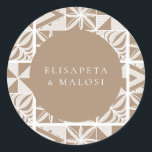 Nuku'alofa Classic Round Sticker<br><div class="desc">Elevate your day with a touch of traditional ngatu design,  reimagined for the modern world.</div>