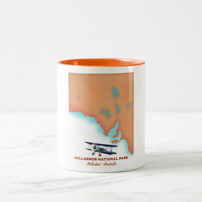 Nullarbor National Park Australia map Two-Tone Coffee Mug (Center)