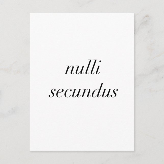 nulli secundus second to none postcard (Front)
