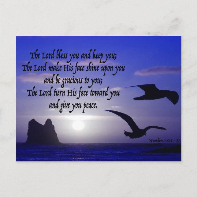 num 6:24-26 on double bird blues postcard (Front)