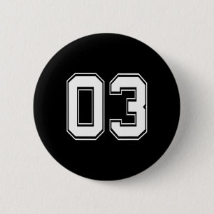 Number 03 Bysebyll Footbyll Soccer Birthday Gift  6 Cm Round Badge