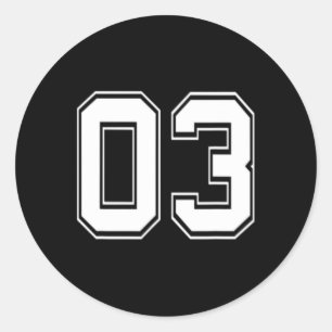 Number 03 Sell Footll Soccer Birthday Gift  Classic Round Sticker