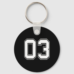 Number 03 Sell Footll Soccer Birthday Gift Key Ring