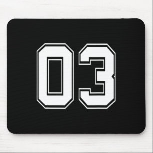 Number 03 Sell Footll Soccer Birthday Gift  Mouse Pad