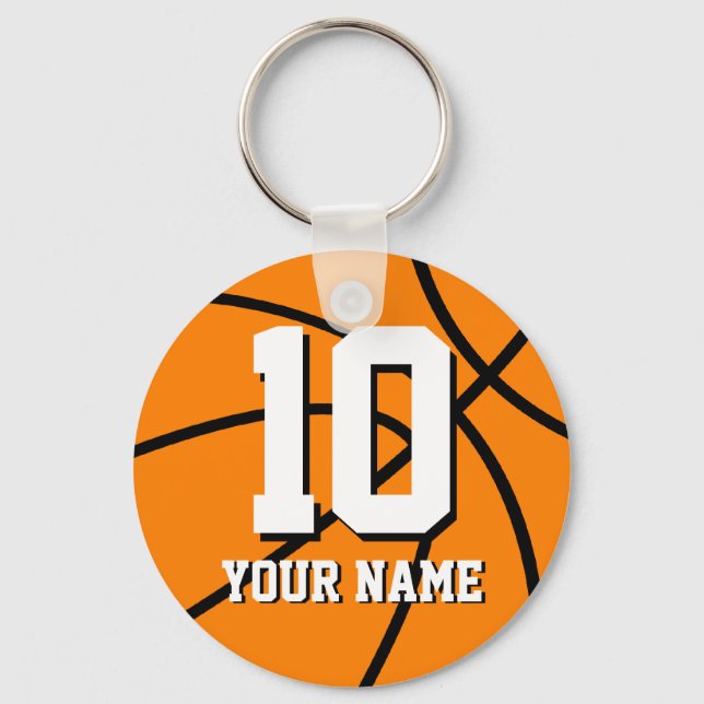 Number 10 basketball keychains | Personalizable (Front)
