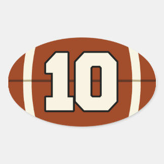 Number 10 Football Sticker