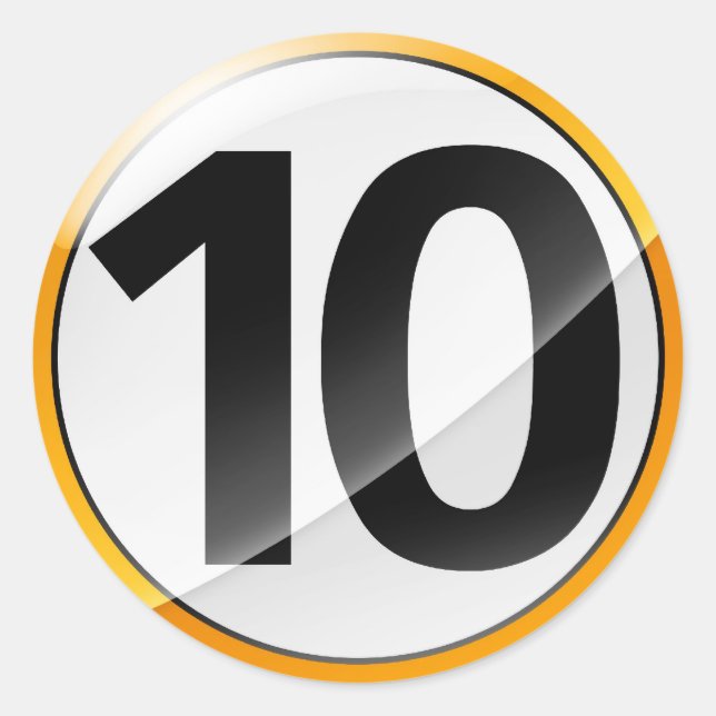 Number 10 gold sticker (Front)