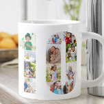 Number 10 Photo Collage 10th Birthday Large Coffee Mug<br><div class="desc">Personalised Giant Mug for 10th Birthday with number 10 photo collage and your custom text. Create your own photo collage using your favourite photos. Your photographs will automatically display in the shape of the number 10 on both sides of the mug. The photo collage holds a mixture of square, portrait...</div>