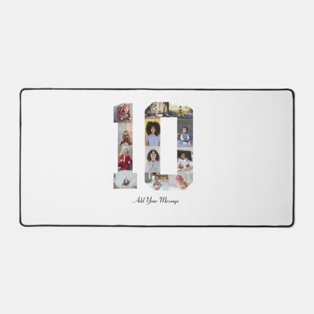 Number 10 Photo Collage Desk Mat (Front)