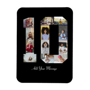 Number 10 Photo Collage Magnet