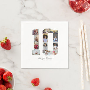 Number 10 Photo Collage Napkin