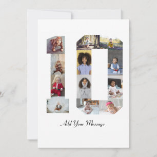 Number 10 Photo Collage Poster Card