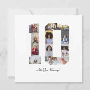 Number 10 Photo Collage Thank You Card