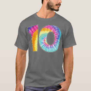 Number 10 Team Event  or 10th Birthday Tie Dye Gif T-Shirt